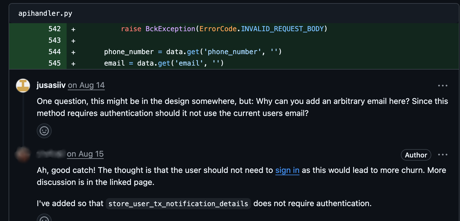 Discussion about design and need of authentication